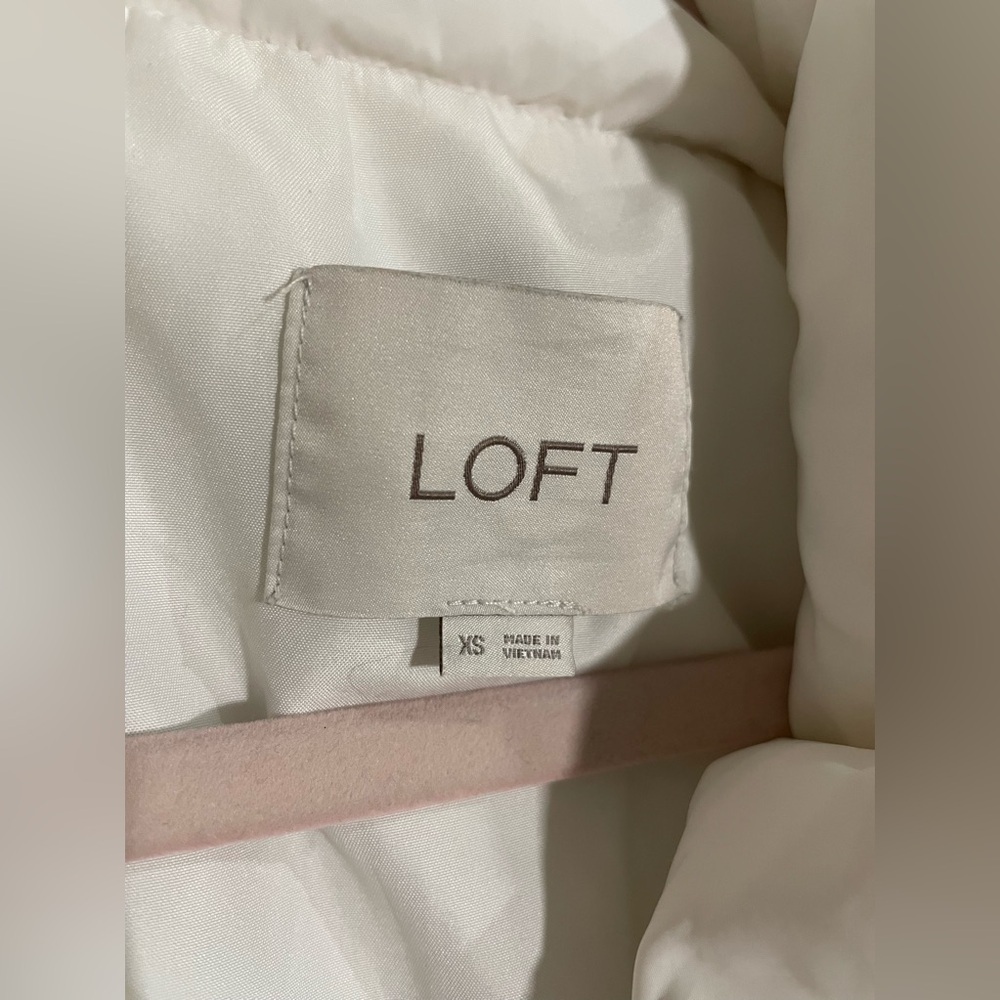 Loft White Puffer Long Winter Coat Jacket - Picture 5 of 6